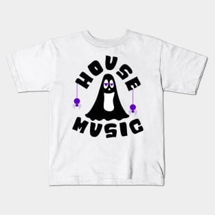 HOUSE MUSIC - Halloween Vibes (Black/Purple) Kids T-Shirt